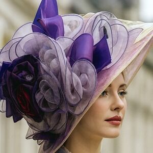 Floral Hat Purple Lavender Occasion Wedding‎ Church